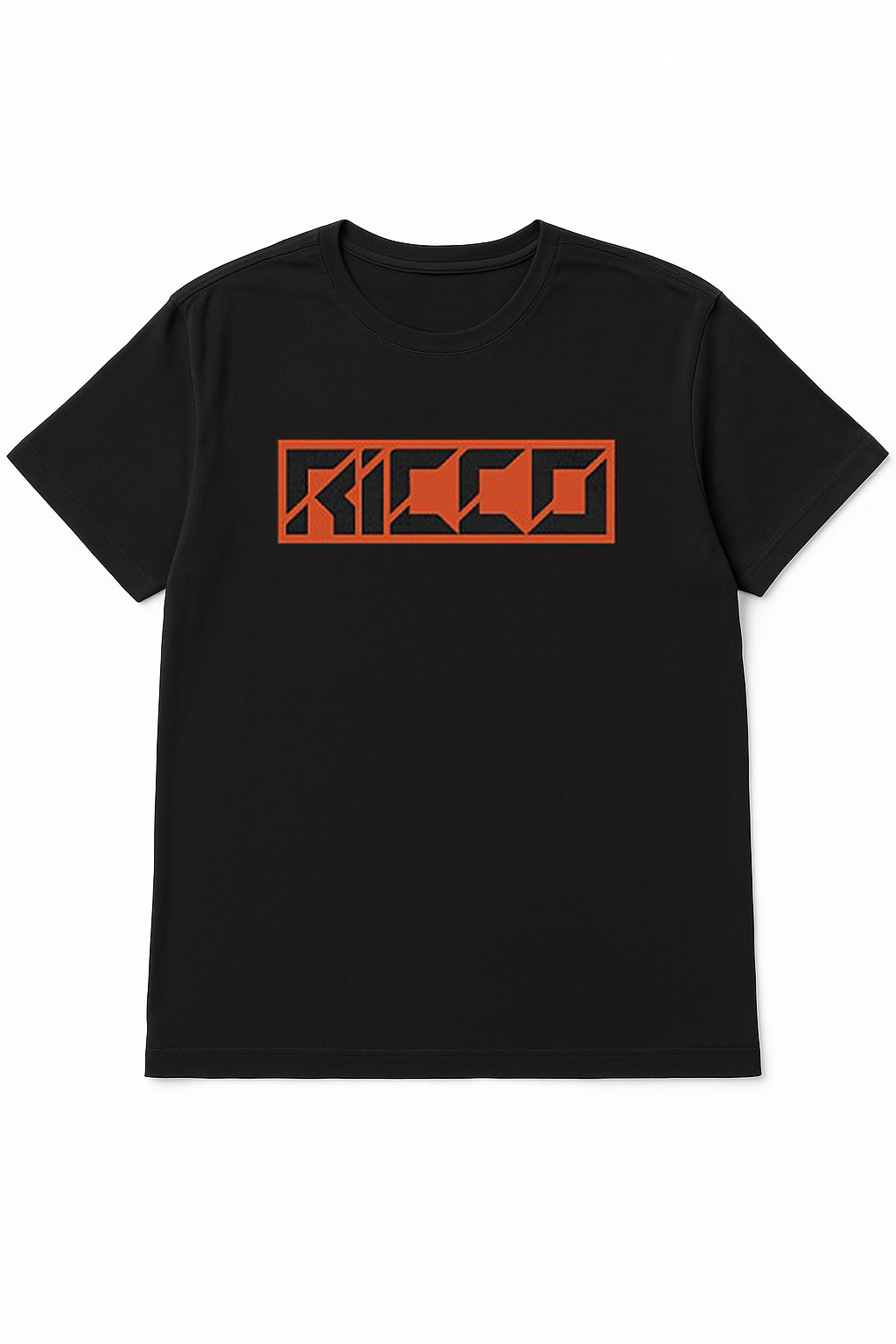 T-Shirt Logo Ricco - Preta e Laranja